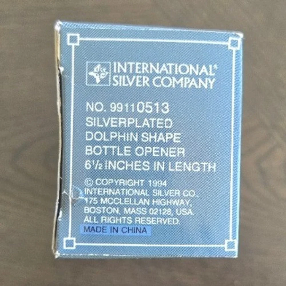 Vintage International Silver Co Silverplated Dolphin Bottle Opener 6.5